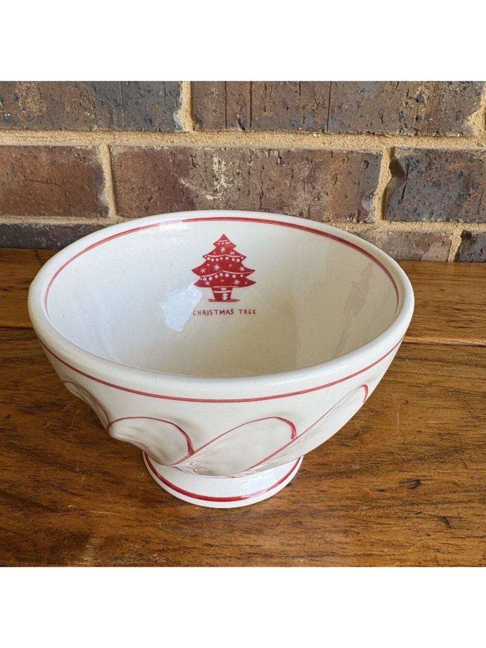 Anthropologie Molly Hatch Holiday Christmas Tree 6” Soup/Cereal Snack Bowl